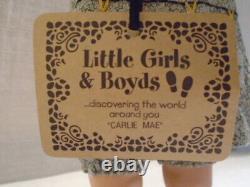 2002 Boyds Bear Little Girls & Boyds Carlie Mae Ben Bunny Watching Doll 4704