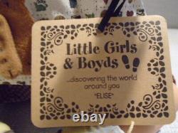 2002 Boyds Bear Little Girls & Boyds Elsie With Paws Nursery school Doll 4711