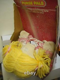 #7189 NRFB Vintage Galoob Sweet Secrets Purse Pal Set of 3 Doll, Pup & Bear