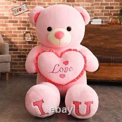 80/100Cm Pink Plush Toy Teddy Bear Giant Stuffed Animals Gift Soft Pillow Dolls