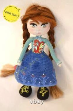 Anna Character Crochet Stuffed Eyes Safety Doll Bear Tv Frozen Amigurumi Toy