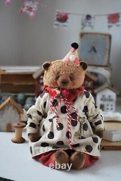 Artist Teddy Bear Vintage Style Toy Their friends Handmade OOAK Jointed Panda