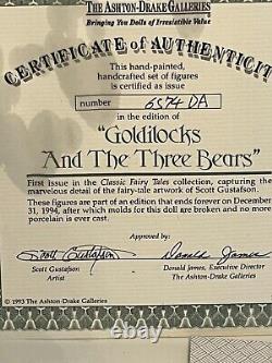 Ashton Drake Dolls Goldilocks And The Three Bears Scott Gustafson 1st Issue COA