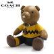 COACH Bear Doll PEANUTS Charlie Brown Light Saddle Multi 5408 Leather