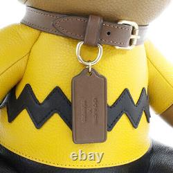 COACH Bear Doll PEANUTS Charlie Brown Light Saddle Multi 5408 Leather