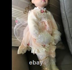 Cara Young Girl with Little White Bear Porcelain Doll by Show Stoppers