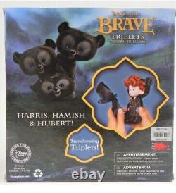 Disney Store Brave Triplets Boys Transforming Bear Costume Figure Doll Set 2012