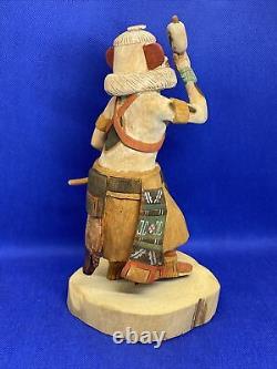 Hopi Kachina Doll White Bear Artisan Hand Carved Painted Delwyn Harvey Mint