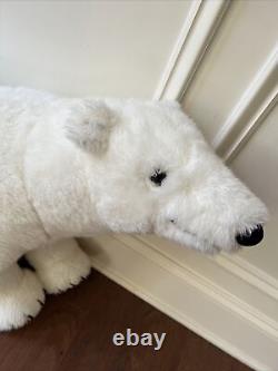 Large Polar Bear White Plush Stuffed Animal Realistic Soft Cuddle Doll Kids