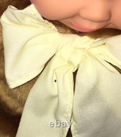 NEW! ANNE GEDDES BABY PLUSH DOLL BABY in BROWN BEAR SUIT