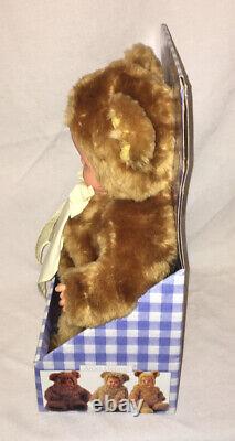 NEW! ANNE GEDDES BABY PLUSH DOLL BABY in BROWN BEAR SUIT