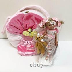 NEW Linda Rick Polly Nation Key To My Heart Pink Flower Bee Purse Doll & Bear