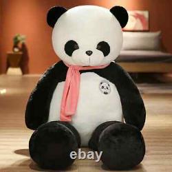 New 80-120cm Bear with Scarf Treasure Panda Plush Toys Stuffed Soft Dolls Pillow