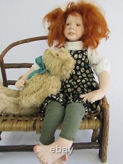 Sandi McAslan Artist Porcelain Doll ERIN with Her Bear 14 Lt Ed 100 with Box COA