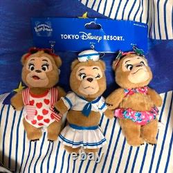Tokyo Disneyland Country Bear Jamboree Plush Doll Set Henry Sun Bonnets Unused