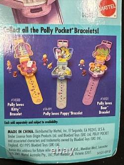 Vintage Bluebird Polly Pocket 1995 Polly Loves Bear Watch, New in Original Case
